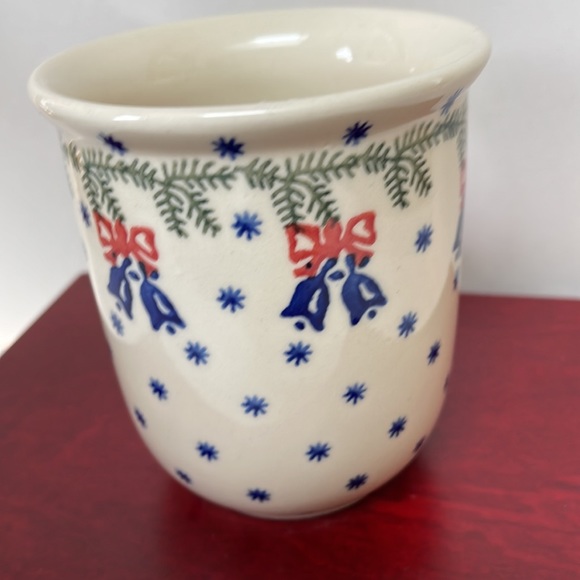 Polish pottery mug winter bells and. Snowflakes - Picture 4 of 8